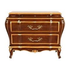 Karges French Provincial Louis XV Burled Walnut Bombay Chest of Drawers