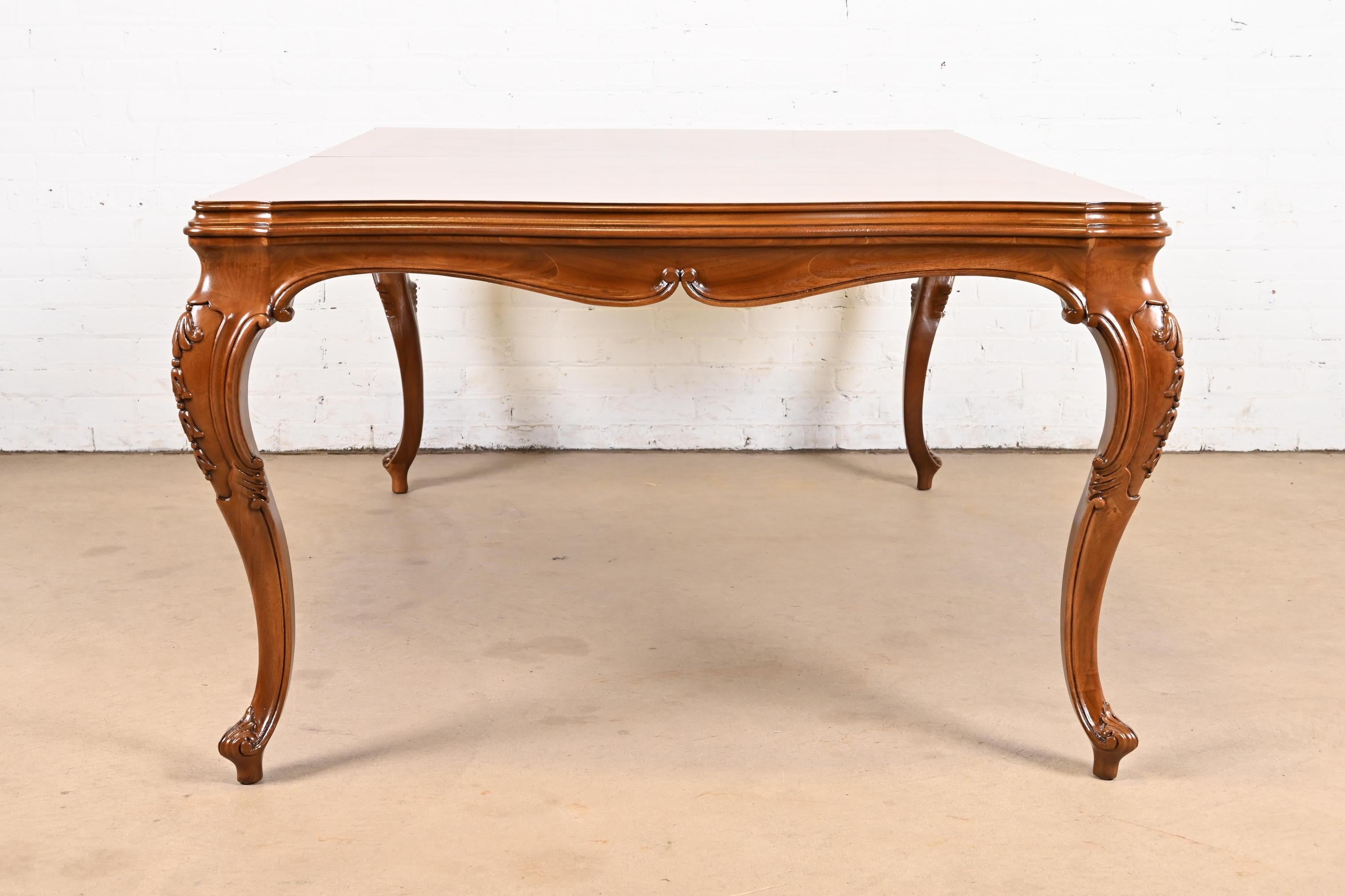 Karges French Provincial Louis XV Burled Walnut Extension Dining Table 6
