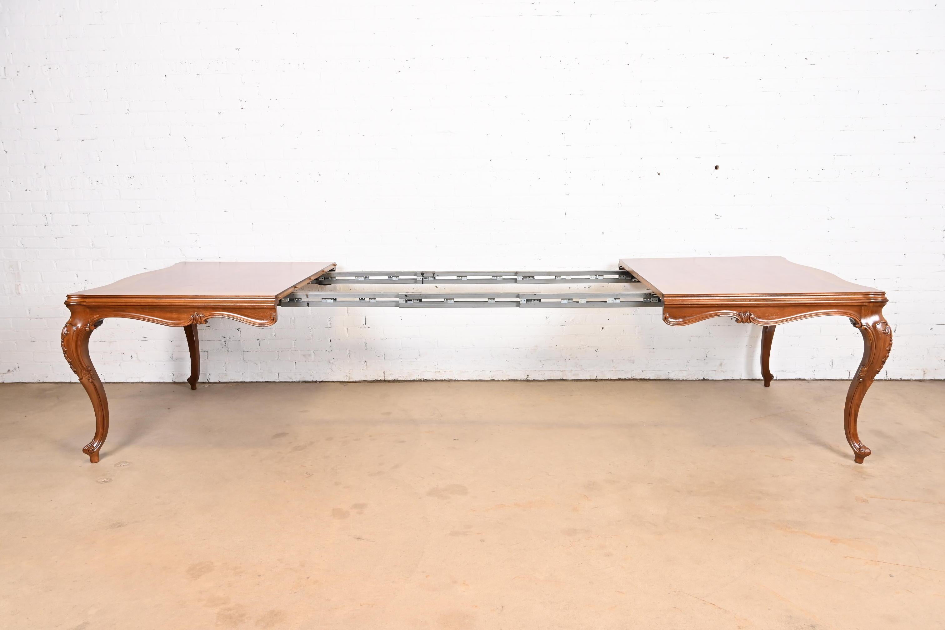 Karges French Provincial Louis XV Burled Walnut Extension Dining Table 2