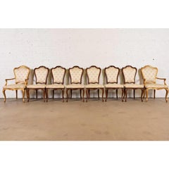 Karges French Provincial Louis XV Carved Walnut Dining Chairs, Set of Eight