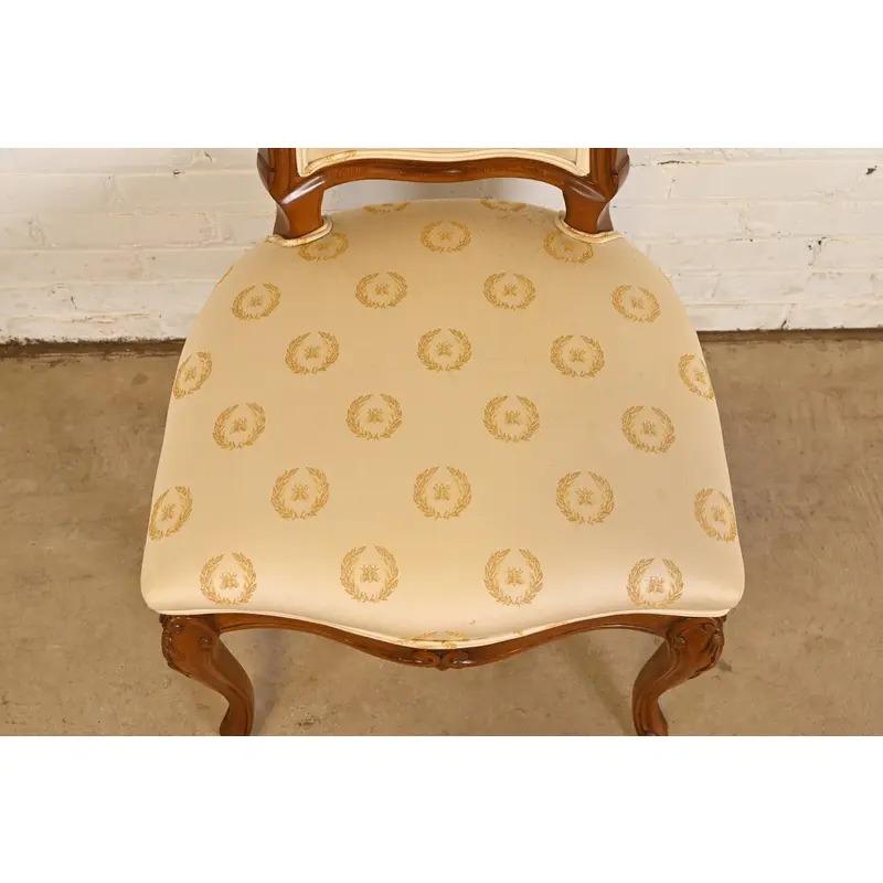 Karges French Provincial Louis XV Carved Walnut Dining Chairs, Set of Ten For Sale 2