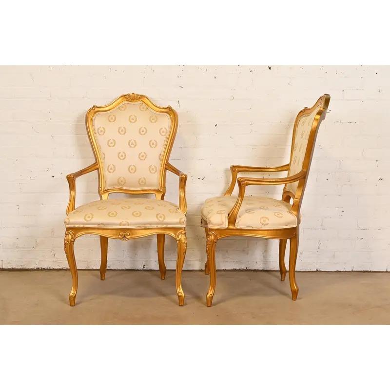 Karges French Provincial Louis XV Carved Walnut Dining Chairs, Set of Ten For Sale 3
