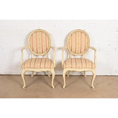 Karges Sillas de Comedor Luis XV Provinciales Francesas Lacadas en Crema y Doradas en Oro