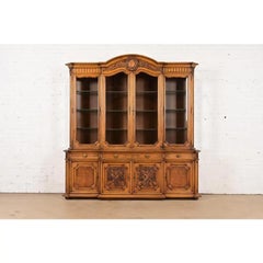 Karges French Regency Louis XVI Breakfront Bookcase Cabinet, Newly Refinished