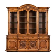 Karges French Regency Louis XVI Breakfront Bookcase Cabinet, Newly Refinished