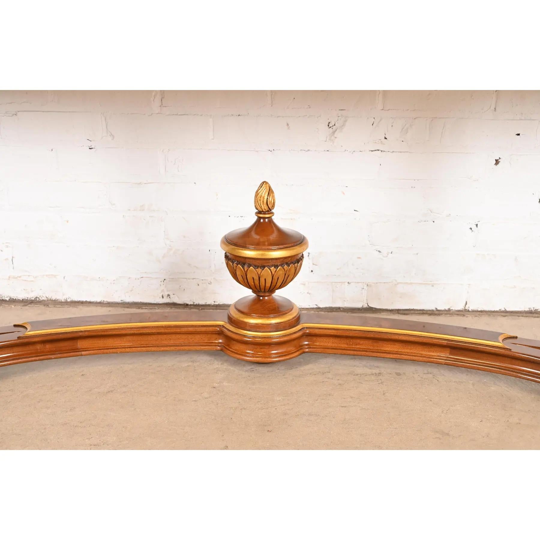 Karges French Regency Louis XVI Burled Walnut and Gold Gilt Console Table For Sale 4