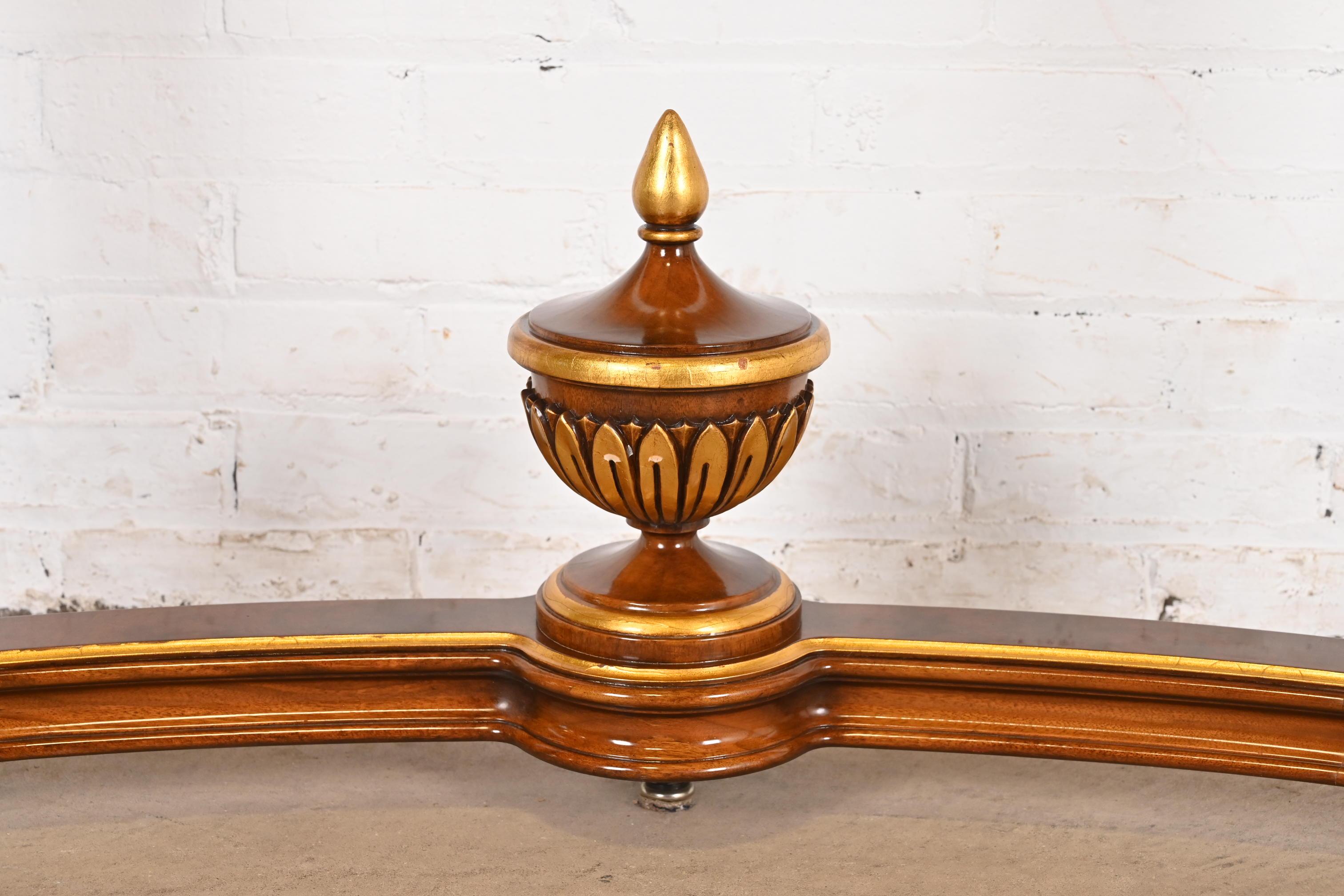 Karges French Regency Louis XVI Burled Walnut and Gold Gilt Console Table For Sale 3