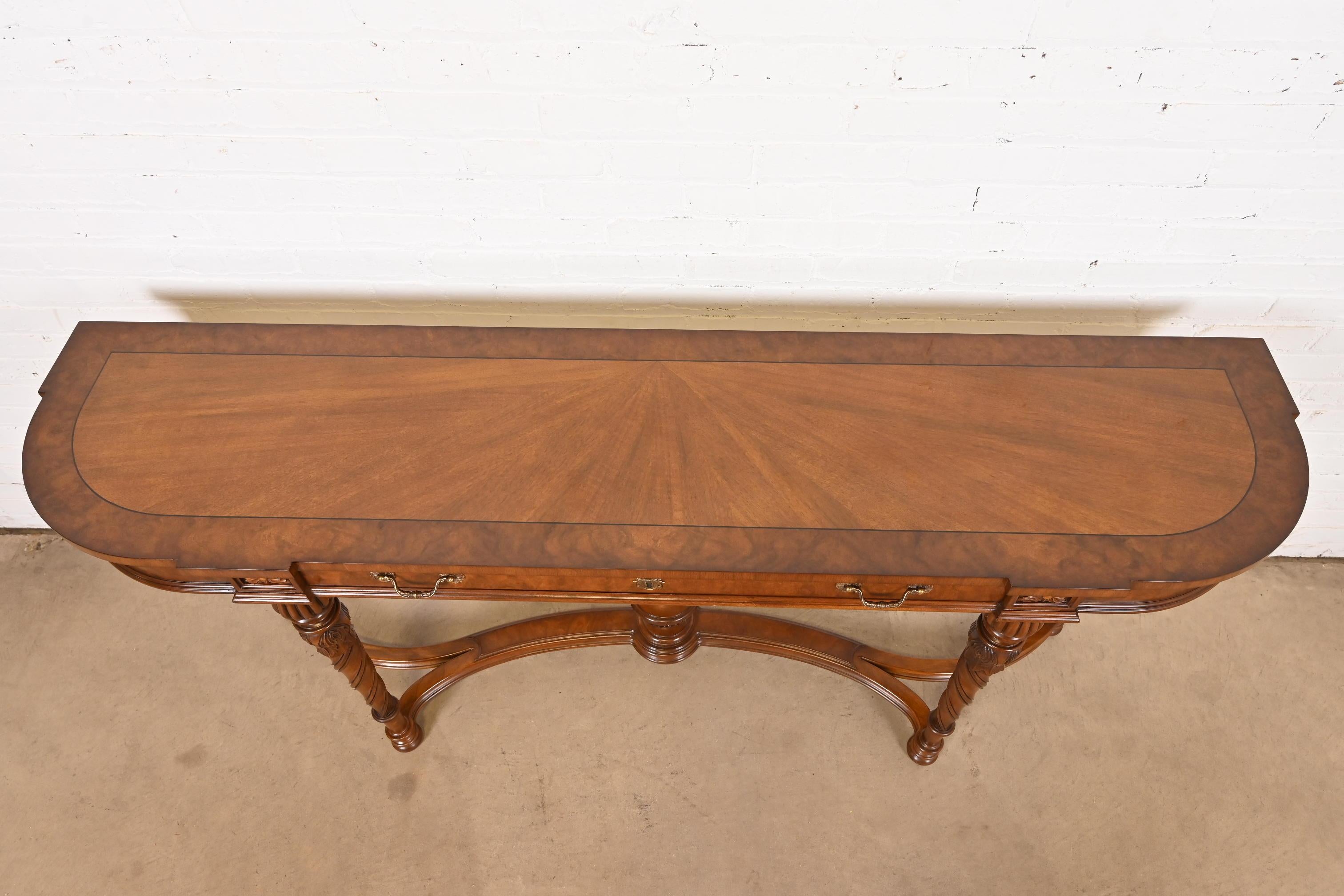 Karges French Regency Louis XVI Burled Walnut Console Table or Server 4