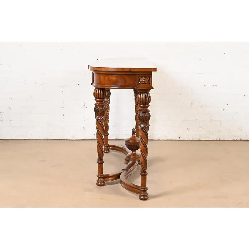 Karges French Regency Louis XVI Burled Walnut Console Table or Server For Sale 5