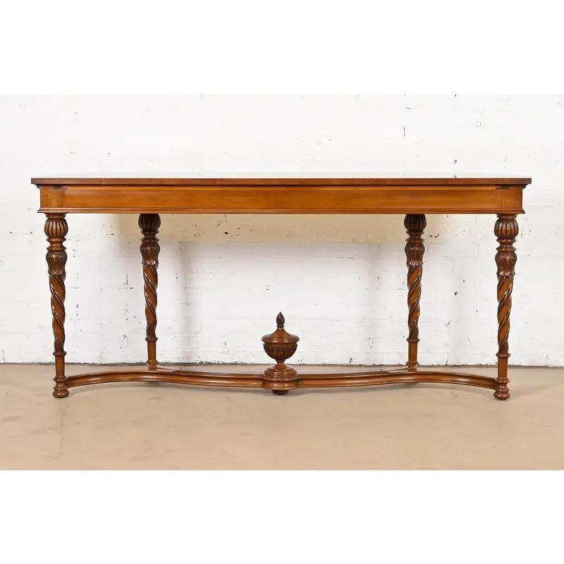 Karges French Regency Louis XVI Burled Walnut Console Table or Server For Sale 6