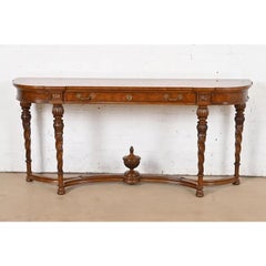 Karges French Regency Louis XVI Burled Walnut Console Table or Server