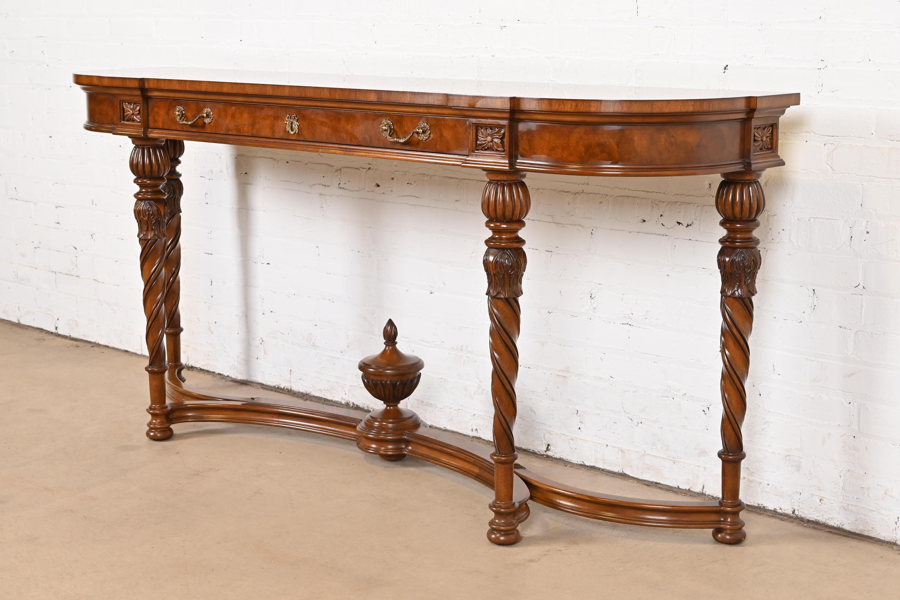 Karges French Regency Louis XVI Burled Walnut Console Table or Server In Good Condition In South Bend, IN