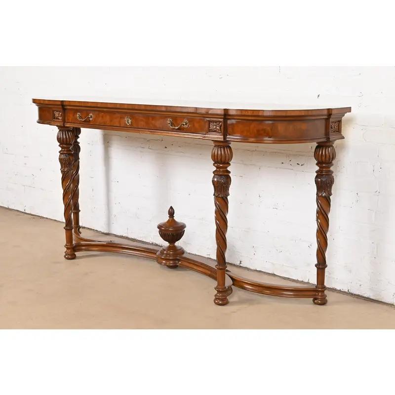 Karges French Regency Louis XVI Burled Walnut Console Table or Server In Good Condition For Sale In South Bend, IN
