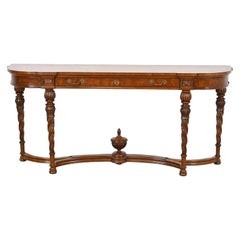 Karges French Regency Louis XVI Burled Walnut Console Table or Server