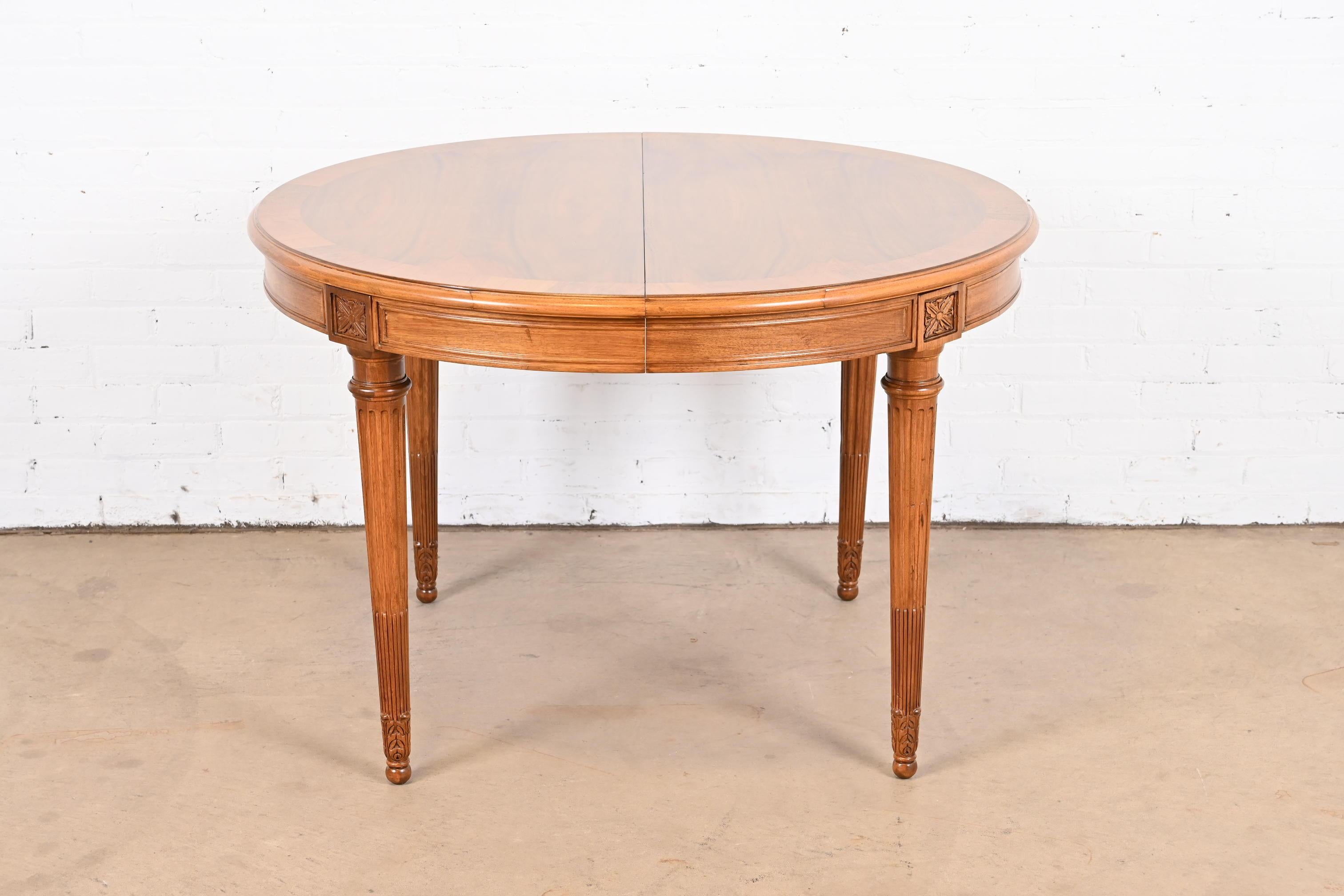 Karges French Regency Louis XVI Burled Walnut Dining Table, Newly Refinished For Sale 5