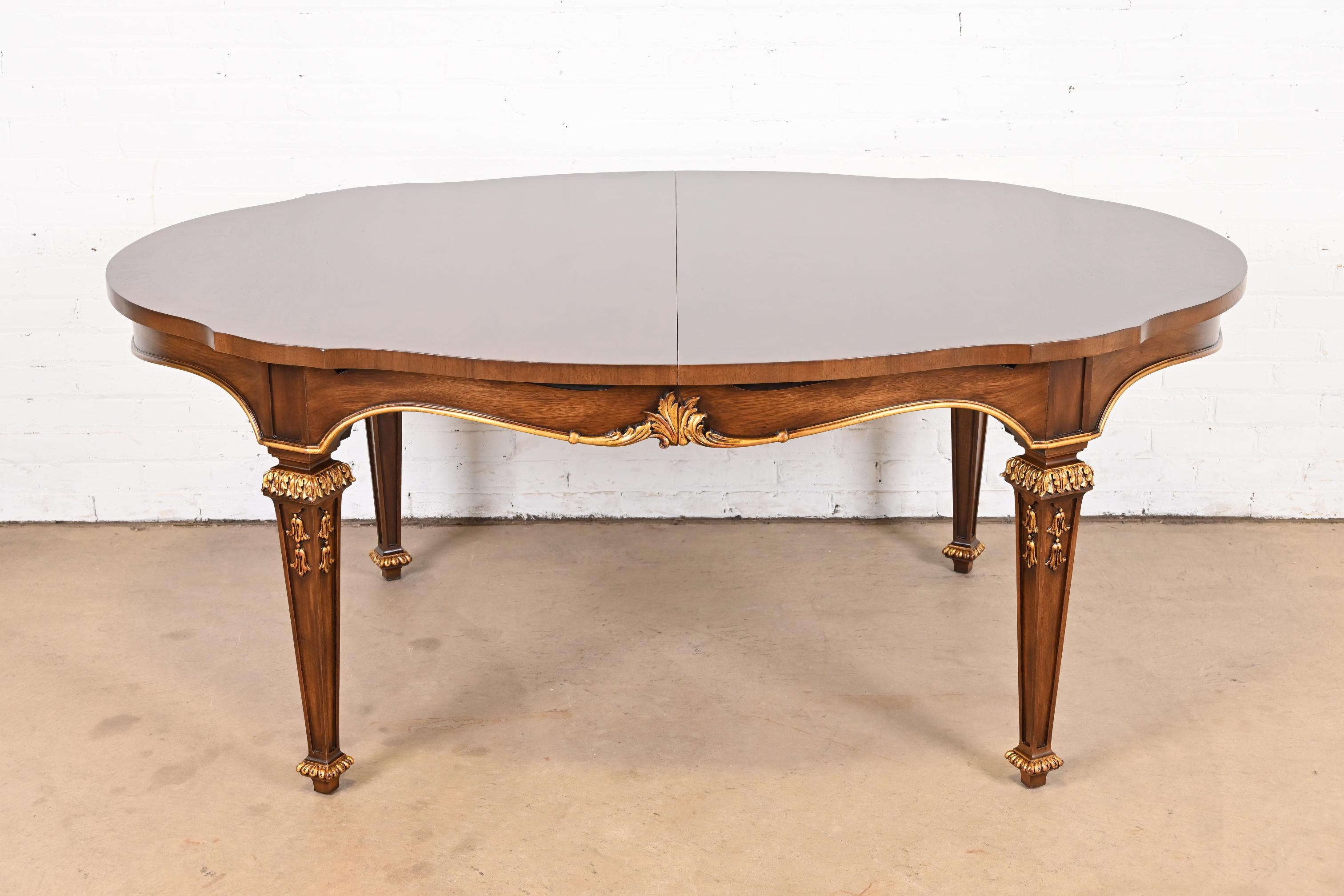 Karges French Regency Louis XVI Burled Walnut Dining Table, Newly Refinished For Sale 7