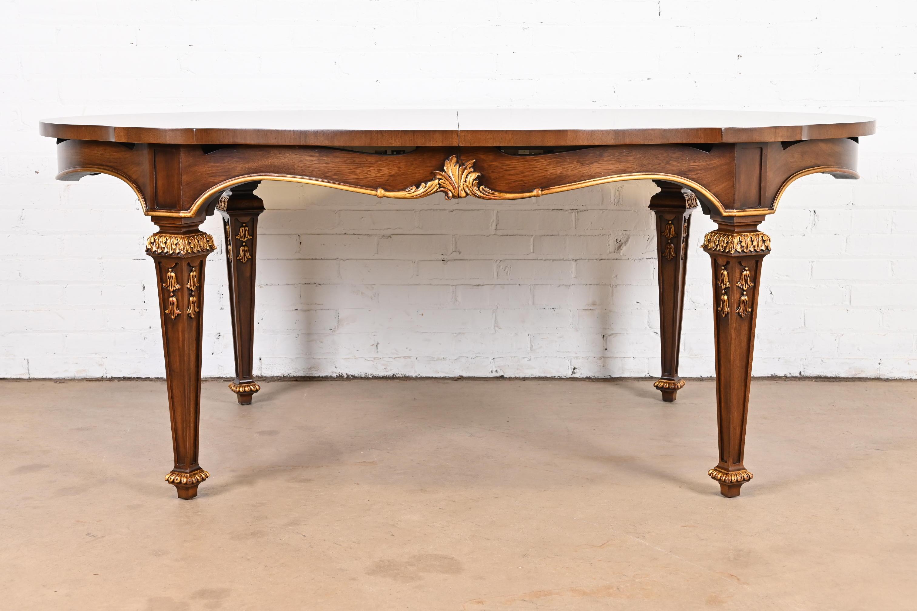 Karges French Regency Louis XVI Burled Walnut Dining Table, Newly Refinished For Sale 8
