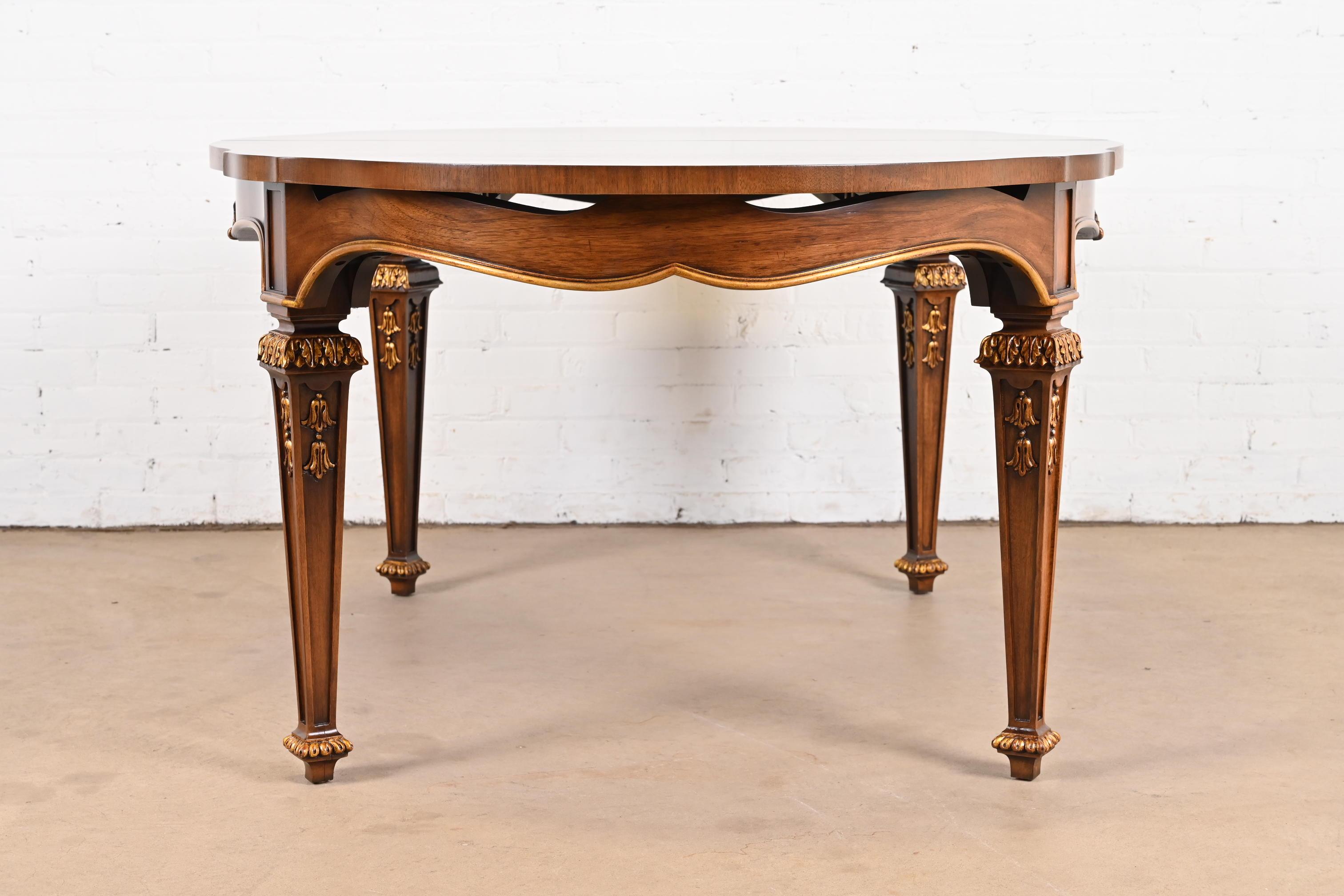 Karges French Regency Louis XVI Burled Walnut Dining Table, Newly Refinished For Sale 10
