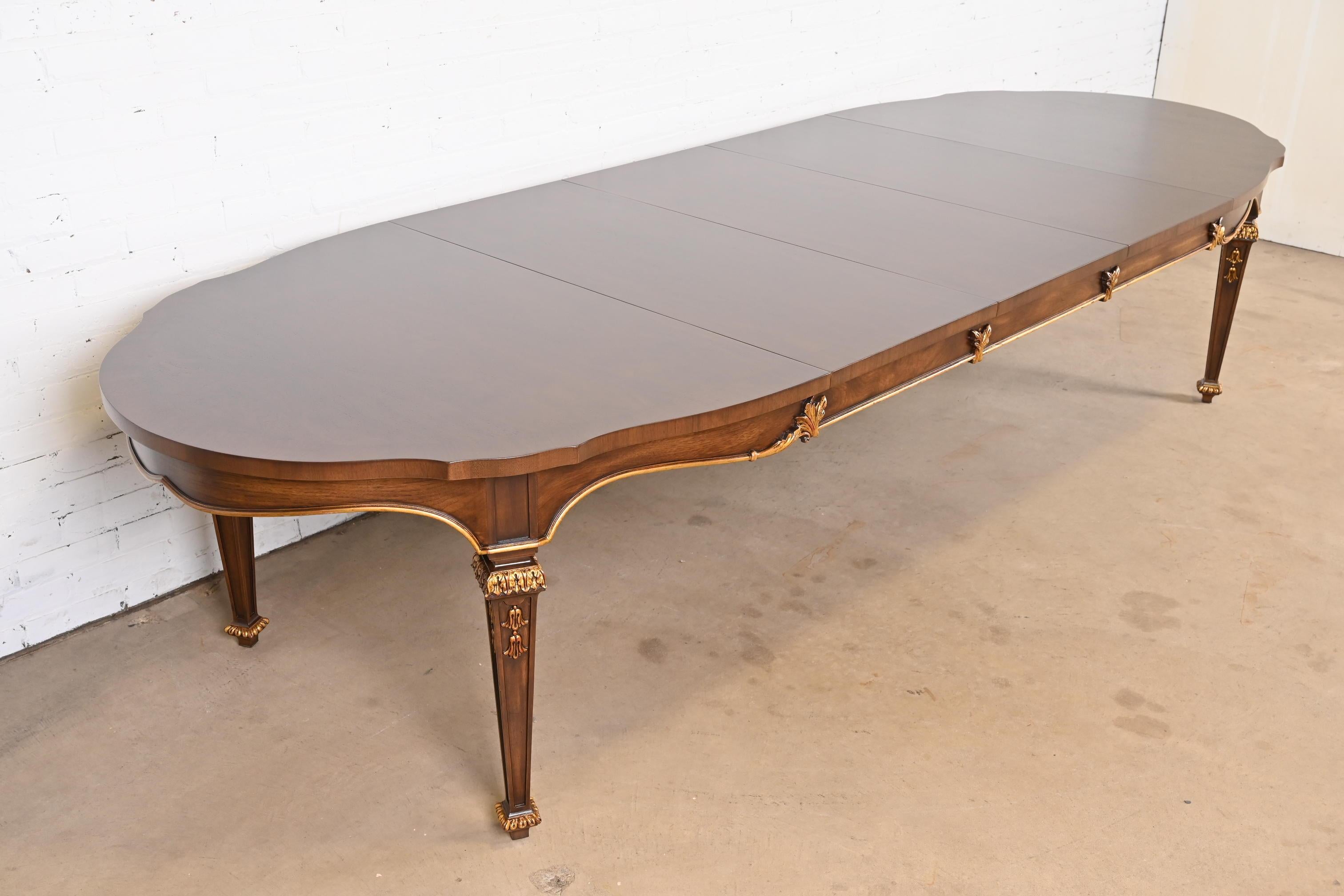 Karges French Regency Louis XVI Burled Walnut Dining Table, Newly Refinished For Sale 1