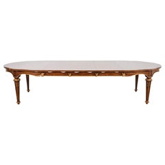 Karges French Regency Louis XVI Burled Walnut Dining Table, Newly Refinished