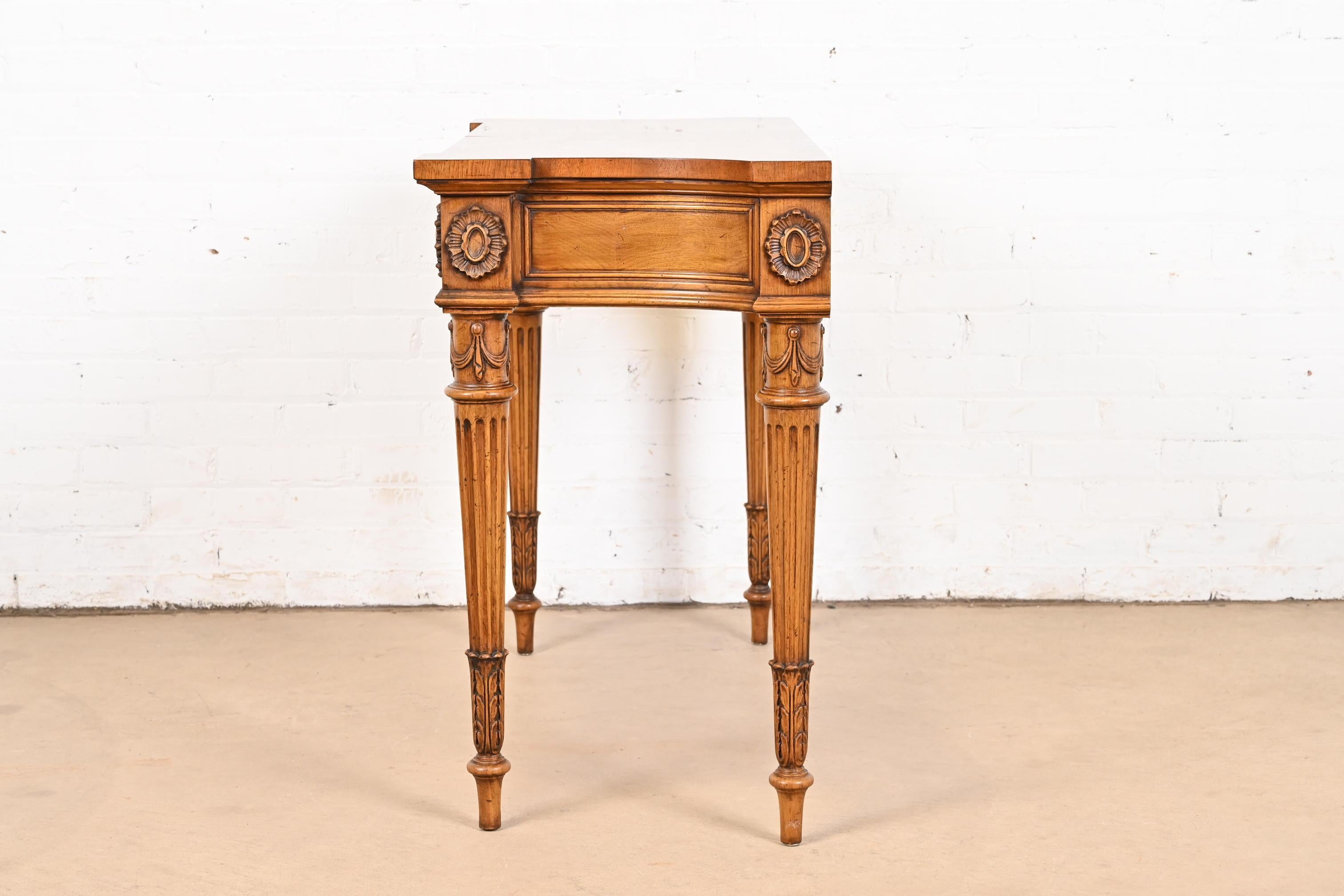 Karges French Regency Louis XVI Burled Walnut Extension Console Table or Server 5