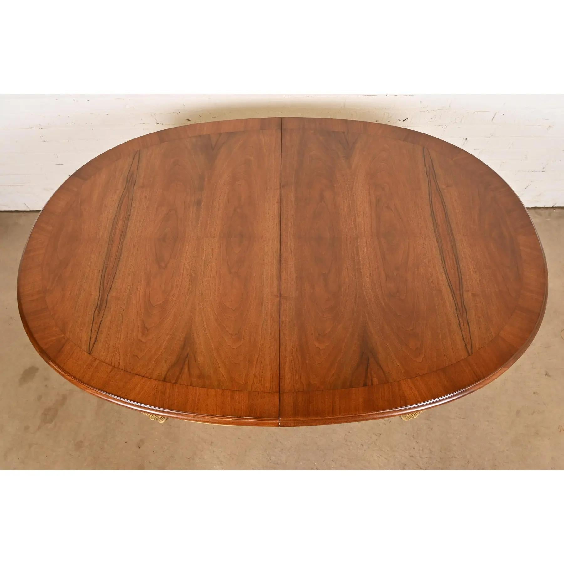 Karges French Regency Louis XVI Burled Walnut Extension Dining Table, Refinished For Sale 6