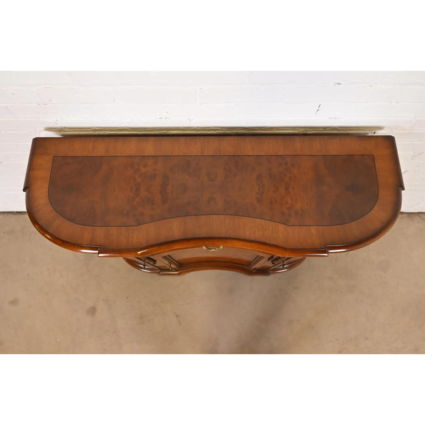 Karges French Regency Louis XVI Carved Burled Walnut Sideboard or Bar Cabinet 4