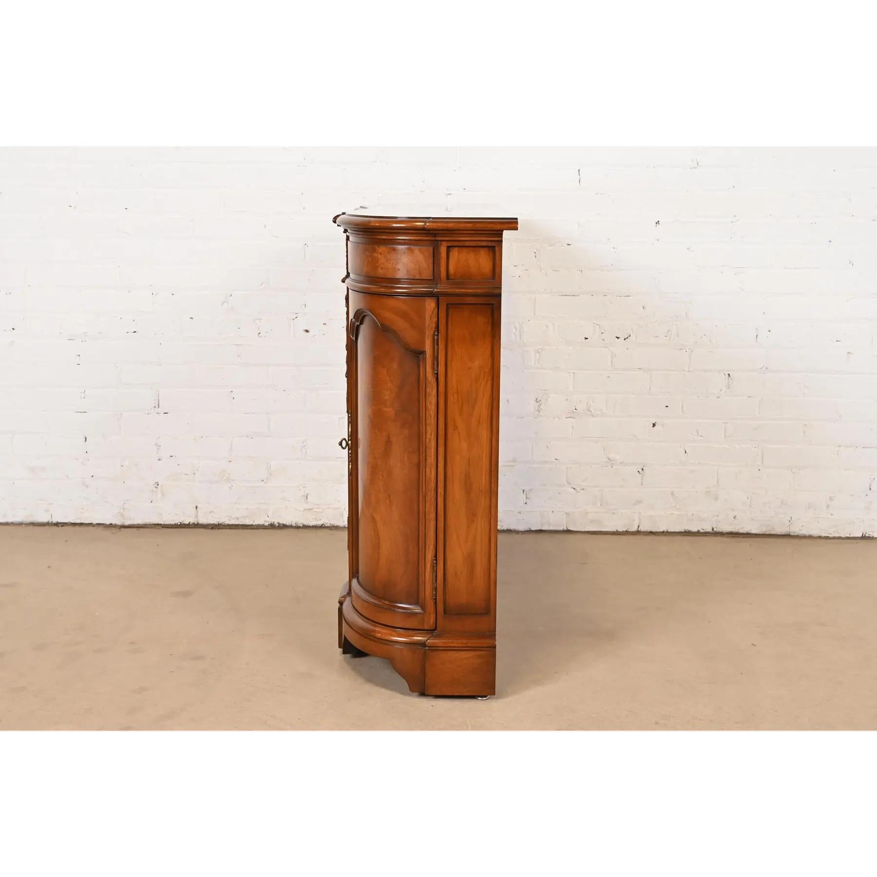 Karges French Regency Louis XVI Carved Burled Walnut Sideboard or Bar Cabinet 5