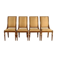 Karges French Regency Louis XVI Carved Walnut Dining Chairs  Set of Four