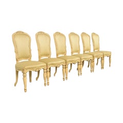 Karges Französisch Regency Louis XVI Creme lackiert Esszimmerstühle, Satz von sechs