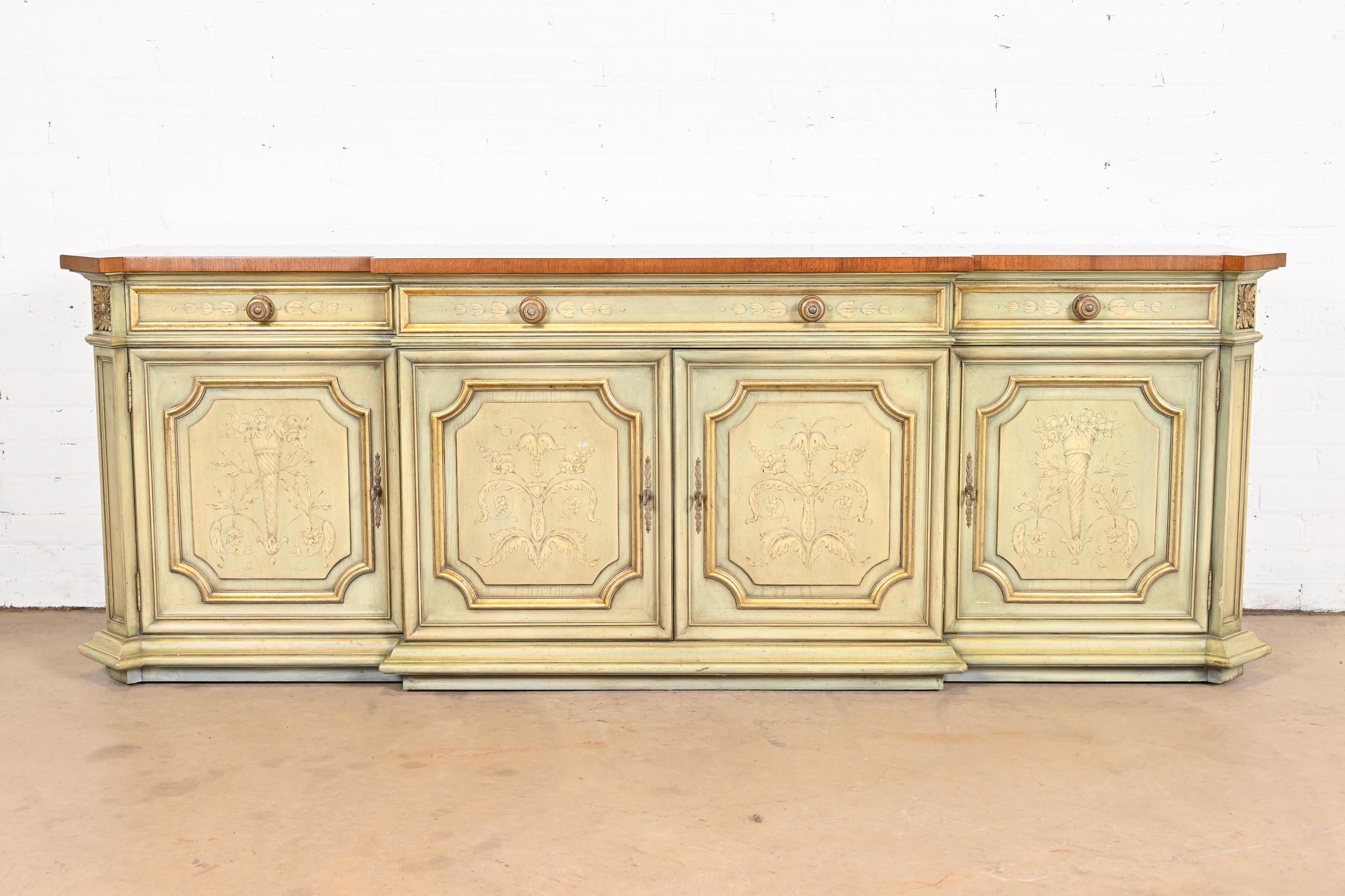 Karges French Regency Louis XVI Hand Painted Sideboard or Bar Cabinet In Good Condition In South Bend, IN