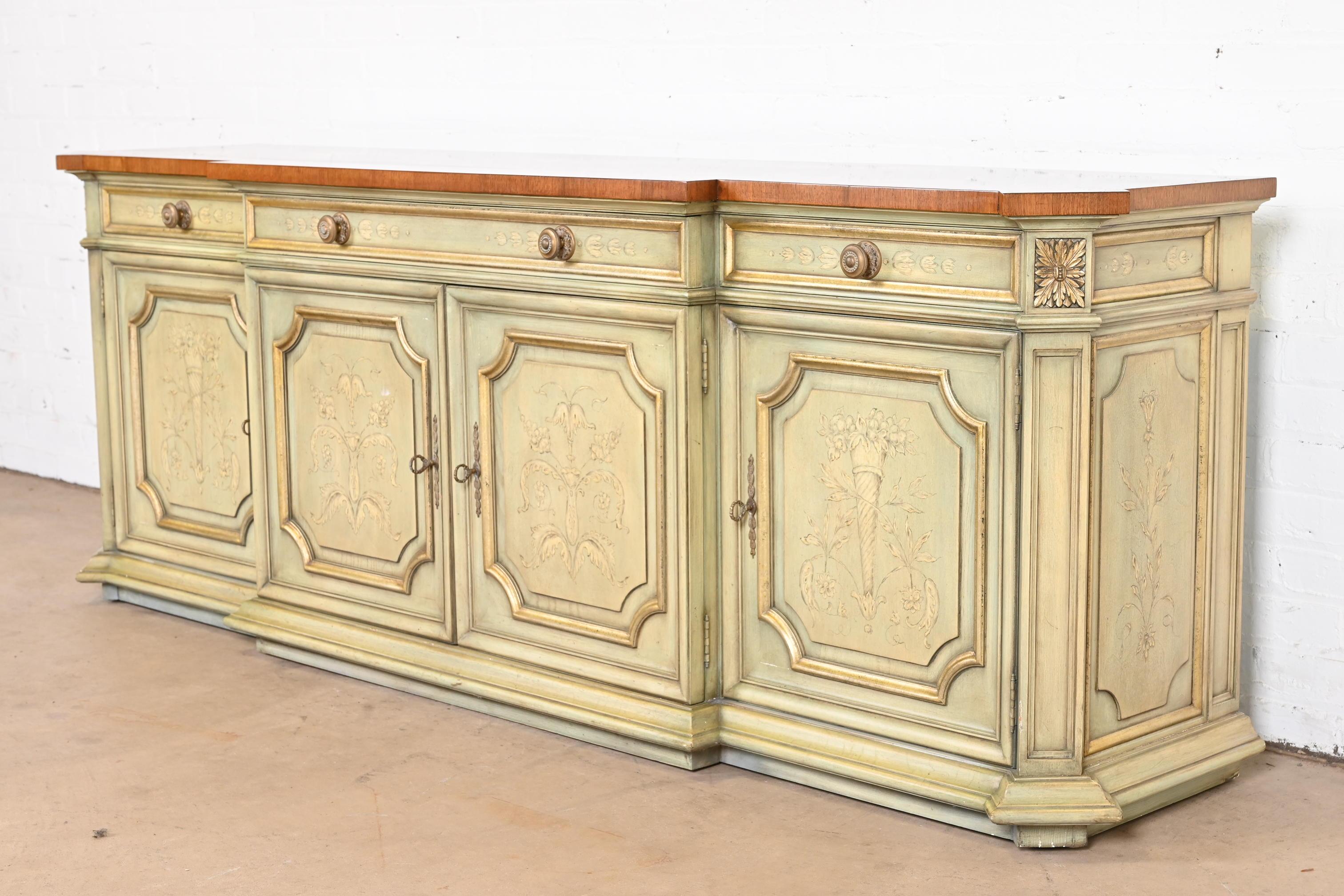 Mid-20th Century Karges French Regency Louis XVI Hand Painted Sideboard or Bar Cabinet