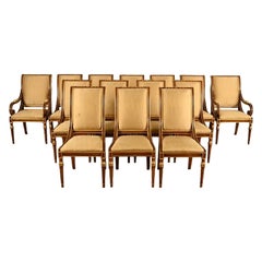 Karges French Regency Louis XVI Walnut Dining Chairs  Set of Fourteen