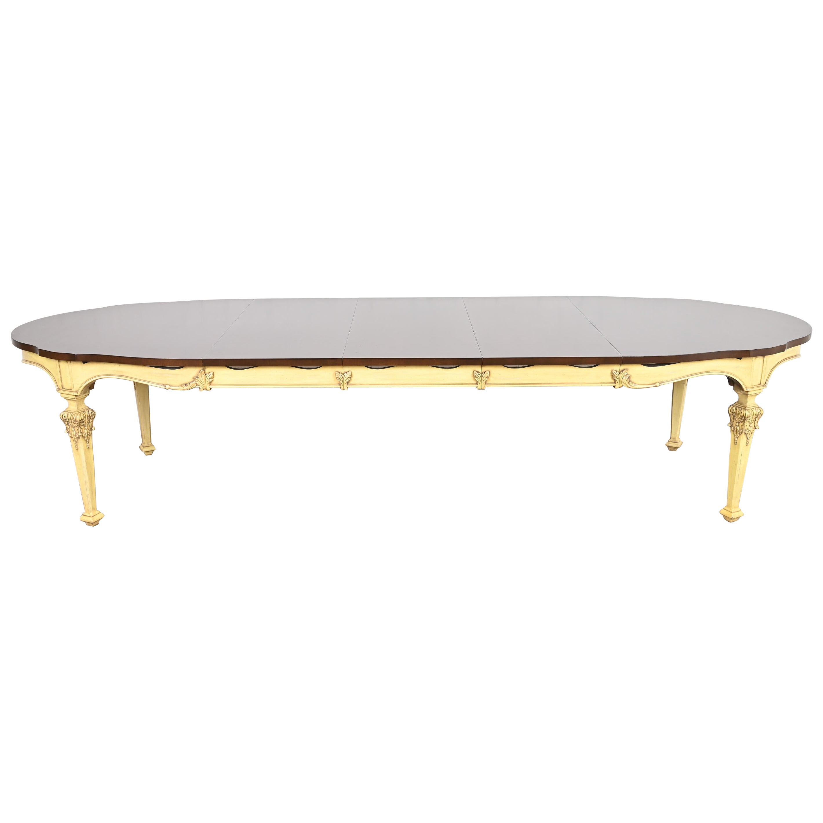Karges French Regency Louis XVI Walnut Extension Dining Table, Newly Refinished