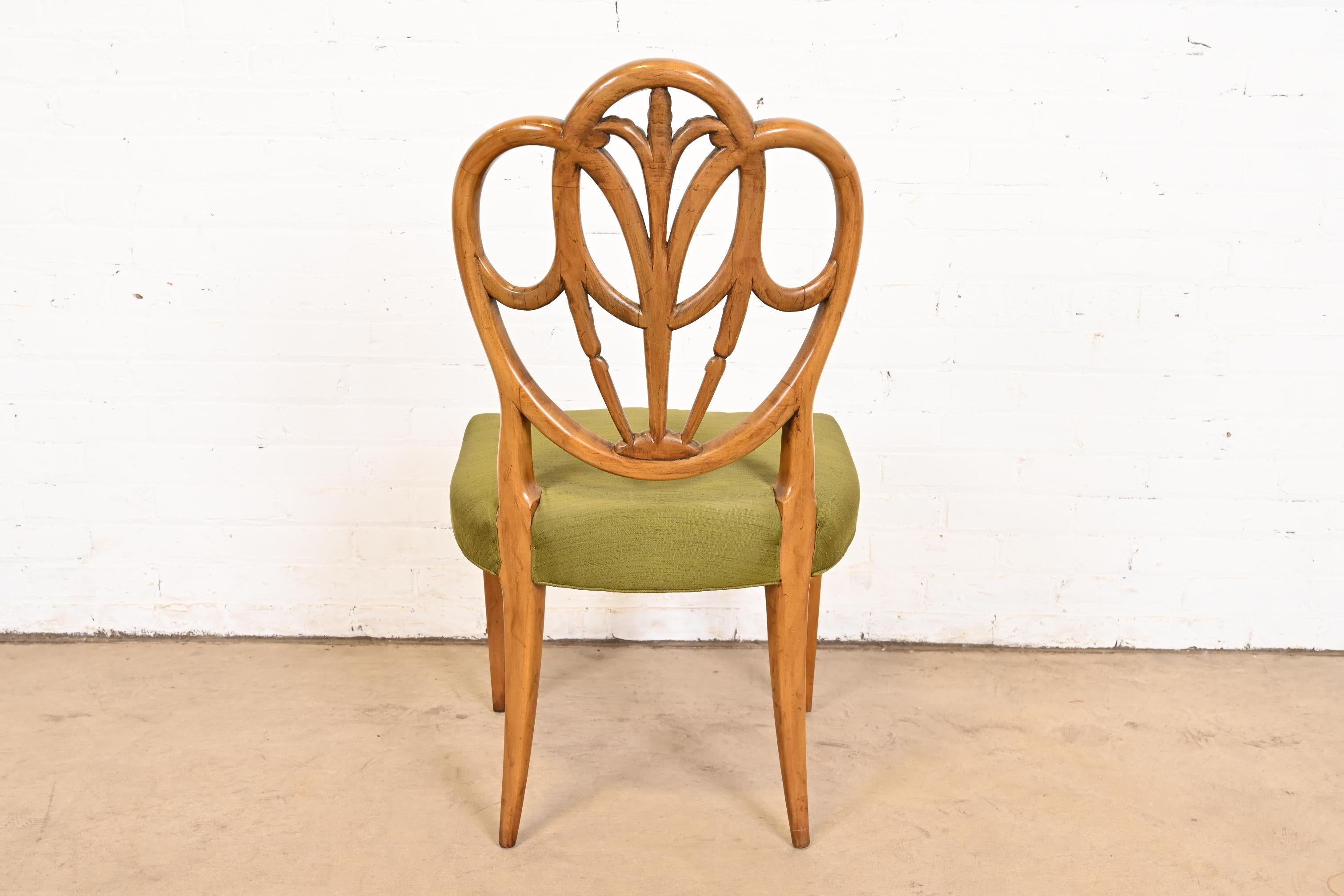 Karges French Regency Louis XVI Walnut Shield Back Dining Chairs, Set of Twelve 5