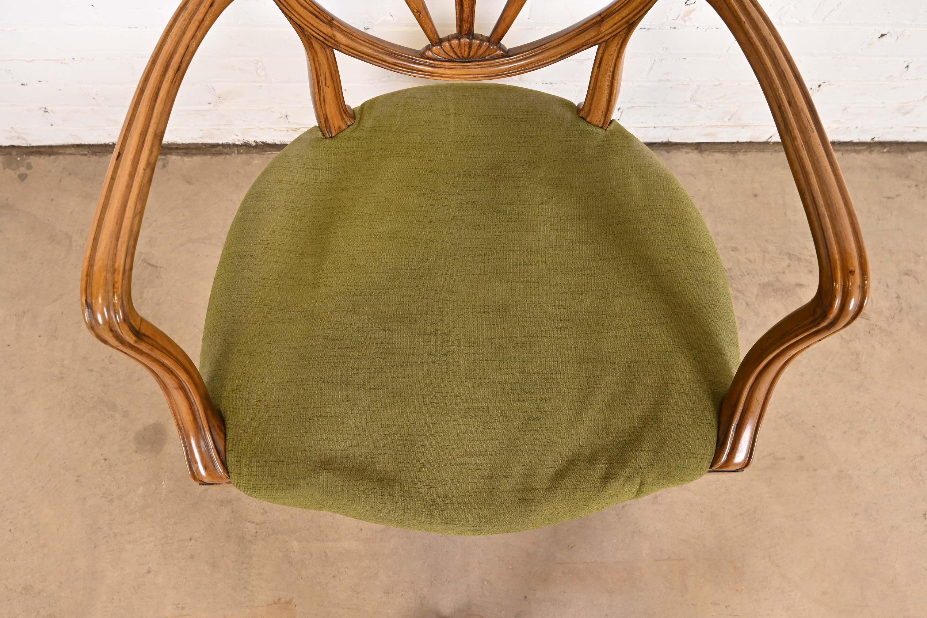 Karges French Regency Louis XVI Walnut Shield Back Dining Chairs, Set of Twelve 8