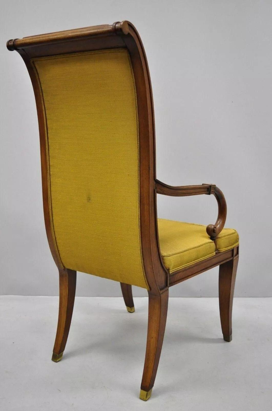 Sedia da pranzo Karges in stile reggenza francese Klismos con gambe a sciabola in noce - Set di 6 in vendita 3