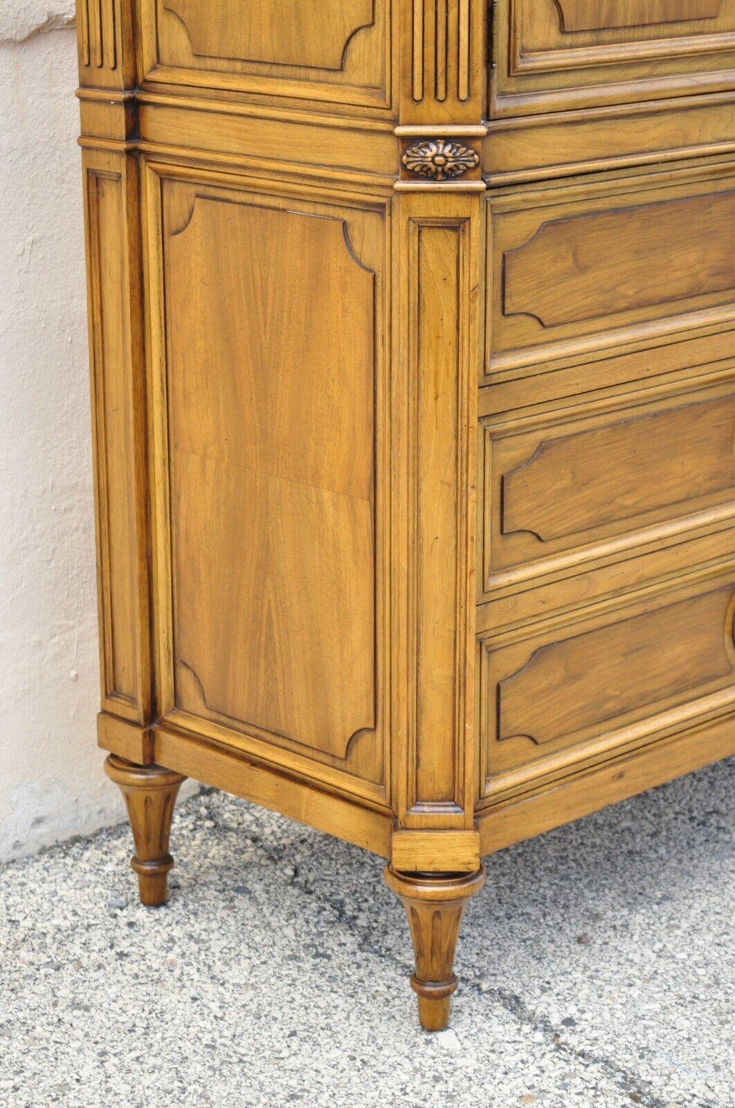 Karges French Regency Style Neoclassical Walnut Tall Chest Dresser Cabinet 1