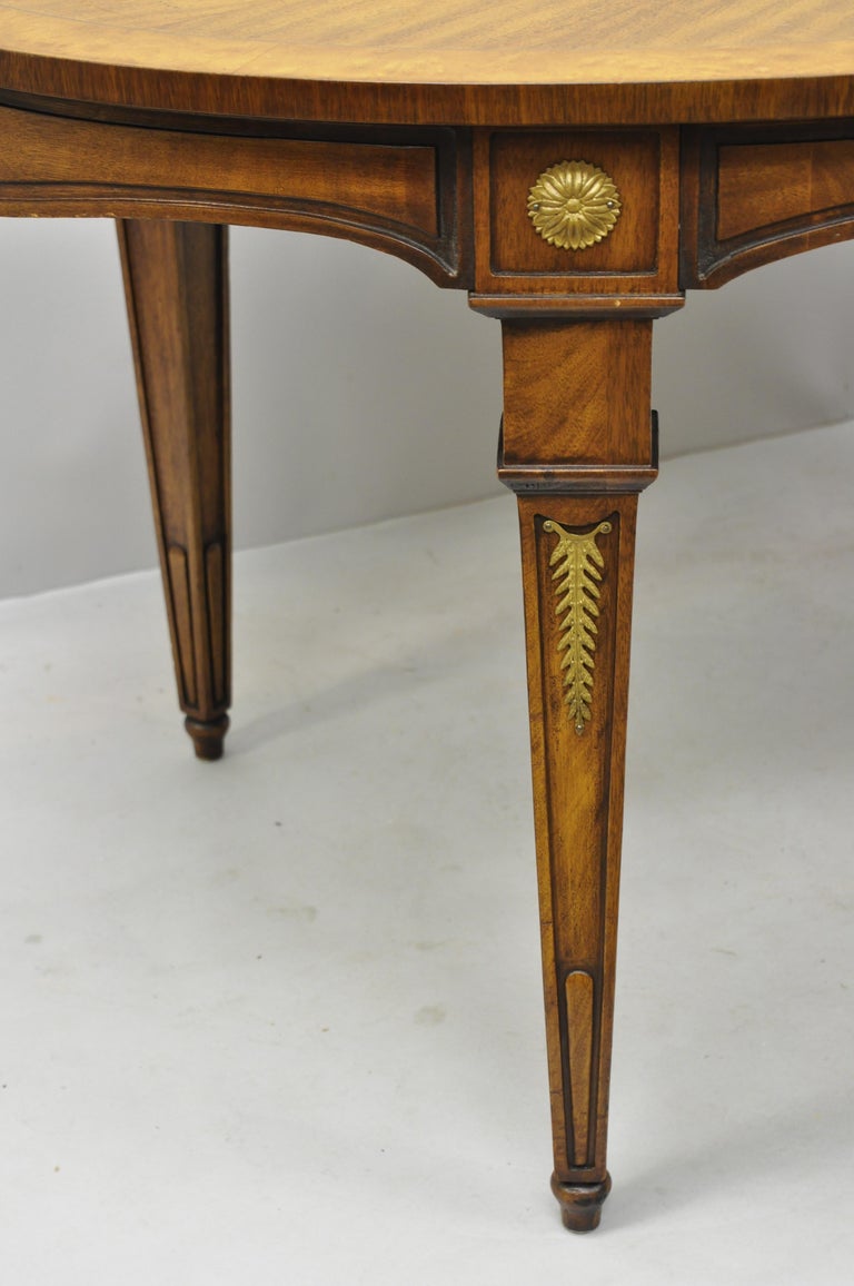 Karges French Regency Style Oval Sunburst Inlaid Dining Table with Two ...