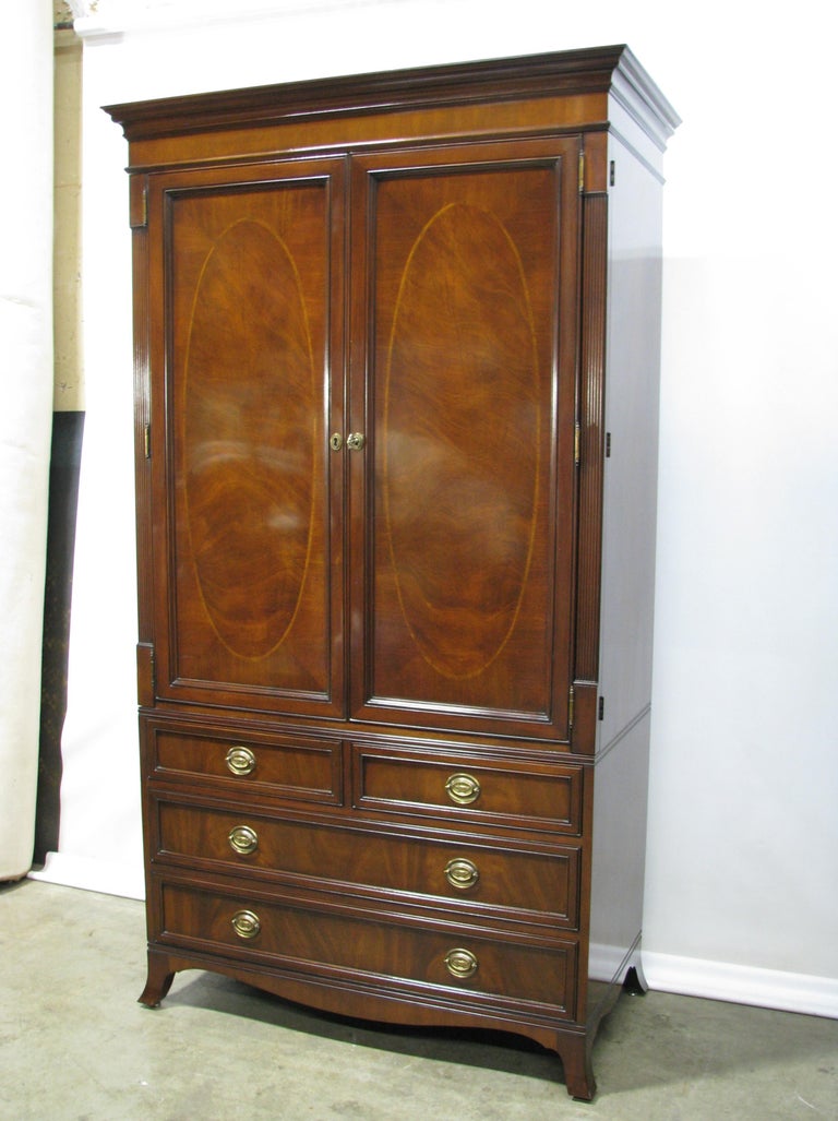 Karges Furniture Chippendale Style Mahogany Armoire For Sale at 1stDibs