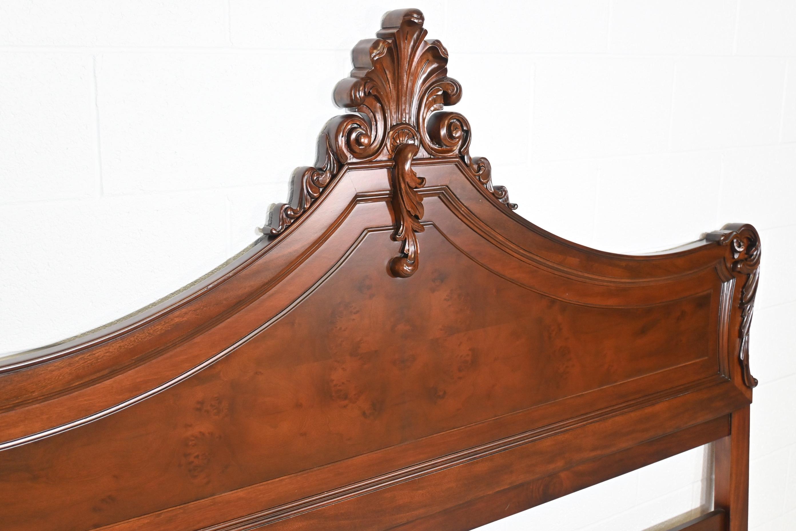 American Karges Furniture French Rococo Style Burl Wood King Headboard