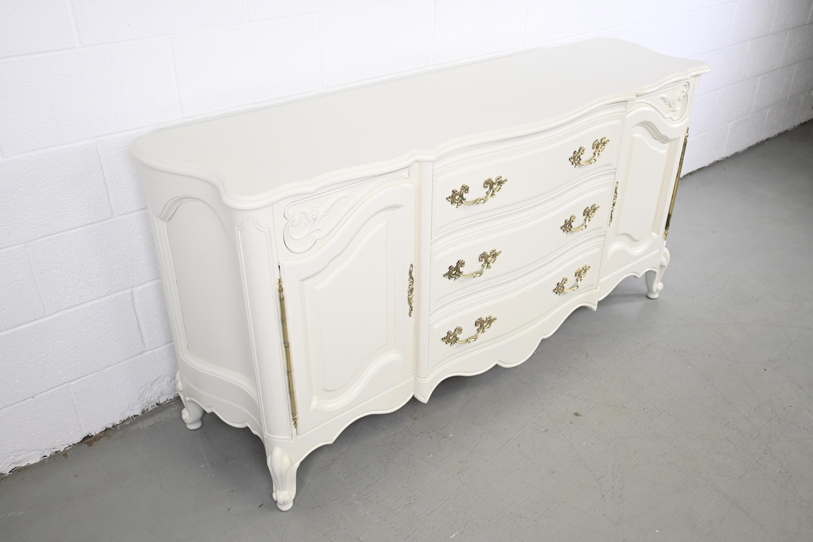 Lacquered Karges Furniture Louis XV French Provincial Credenza or Sideboard For Sale
