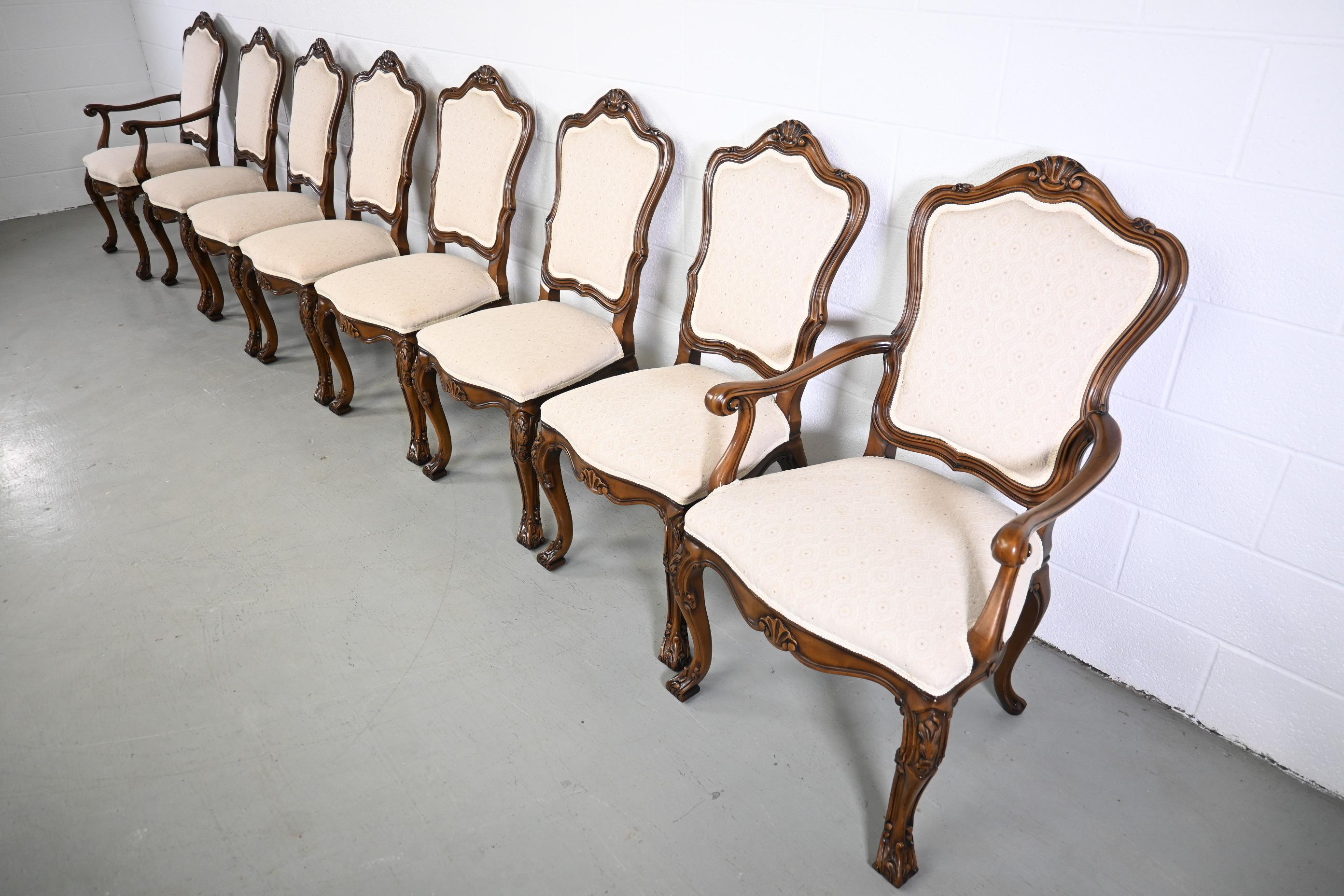 Late 20th Century Karges Furniture Louis XV French Provincial Dining Chairs, Set of 8