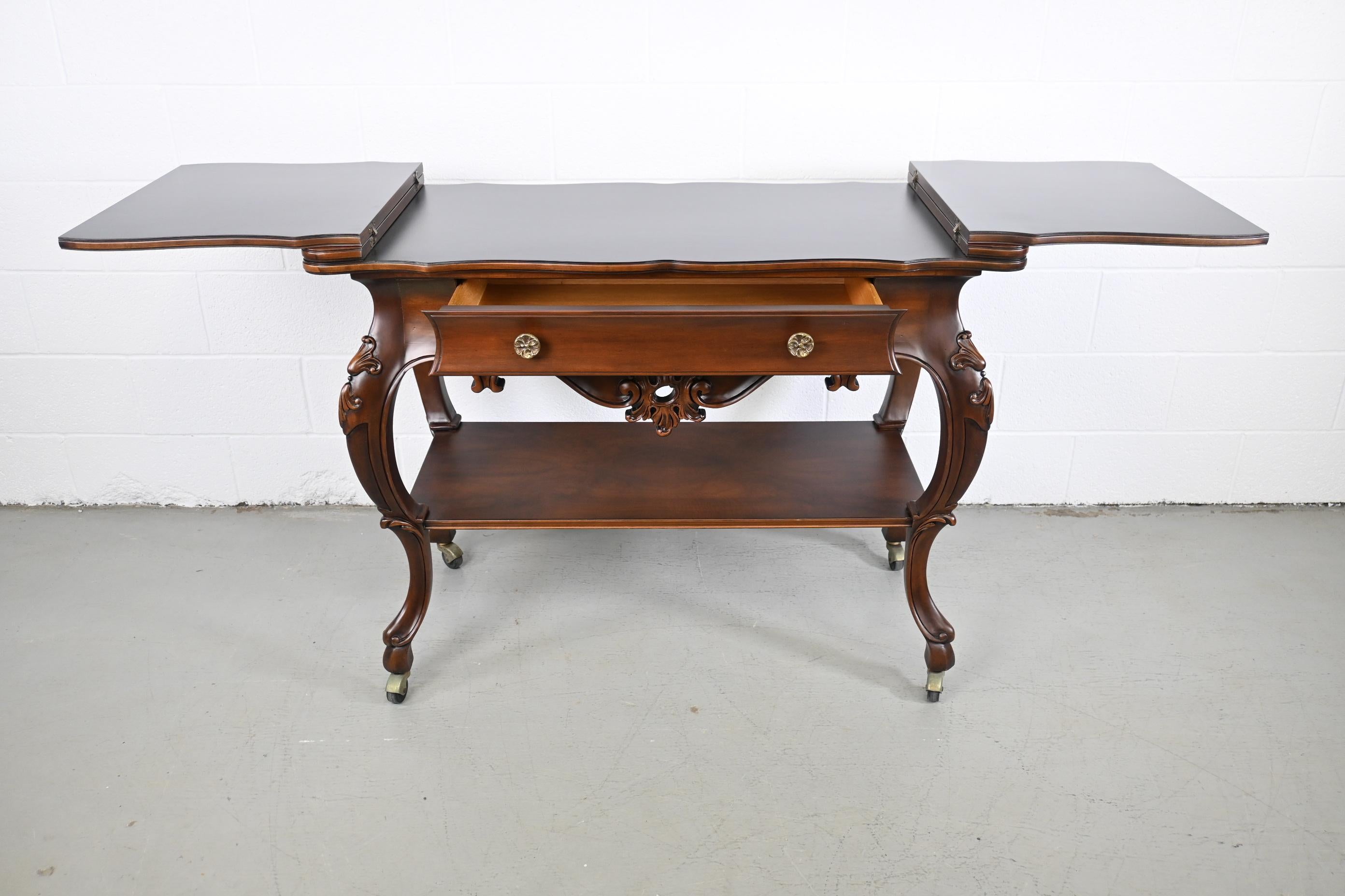 Karges Furniture Louis XV French Provincial Flip Top Walnut Server For Sale 3