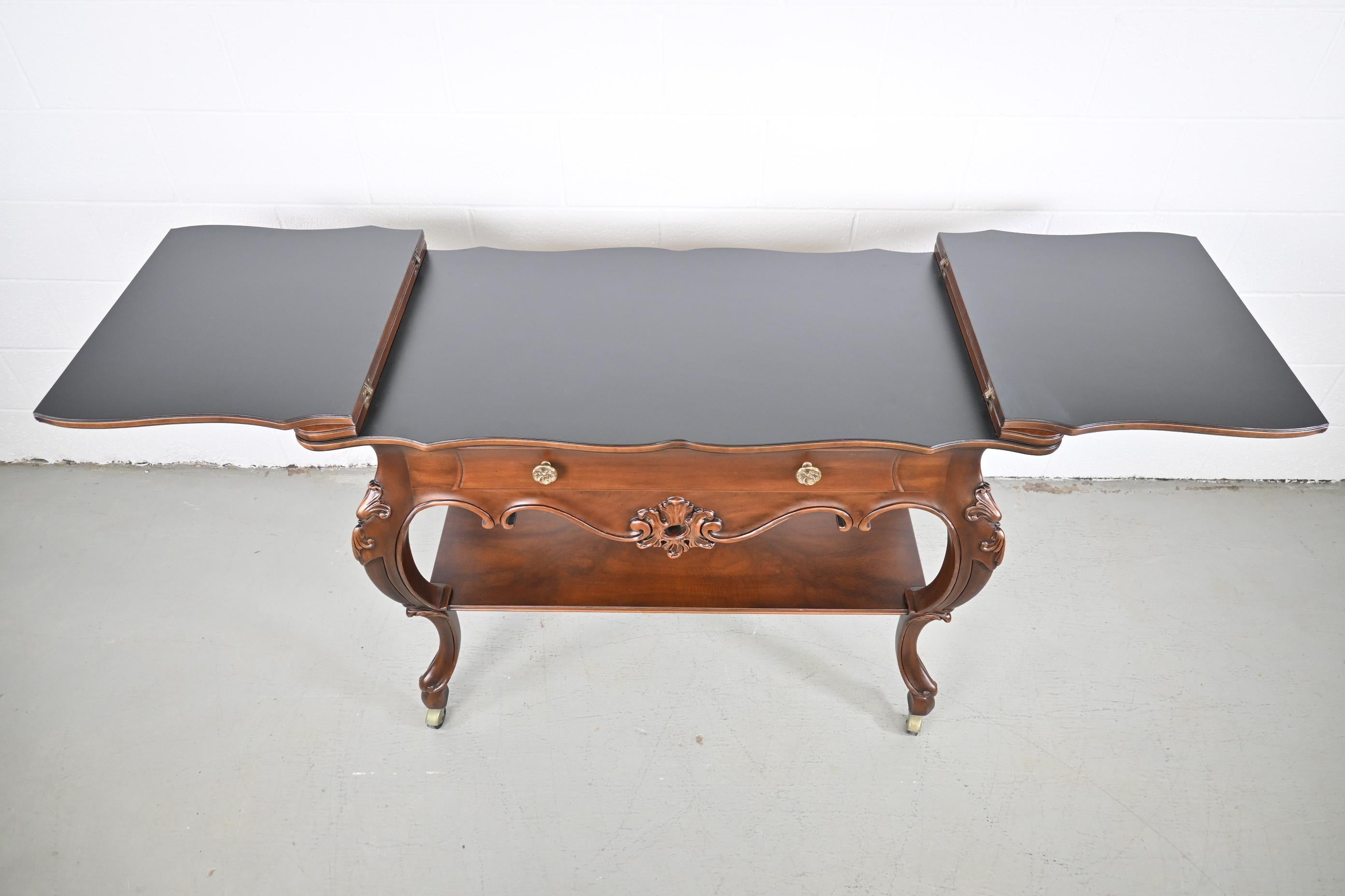 Karges Furniture Louis XV French Provincial Flip Top Walnut Server For