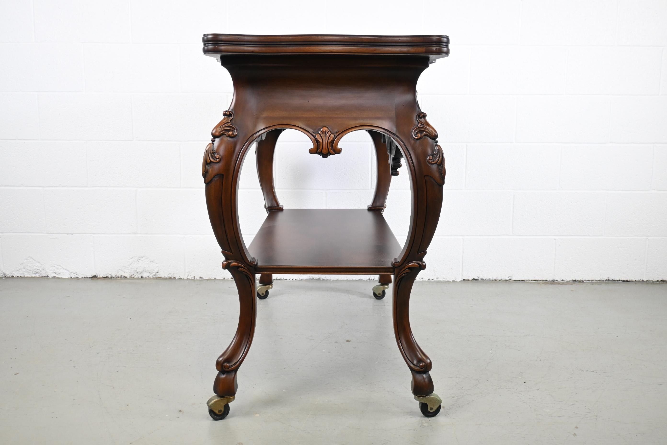 Karges Furniture Louis XV French Provincial Flip Top Walnut Server For