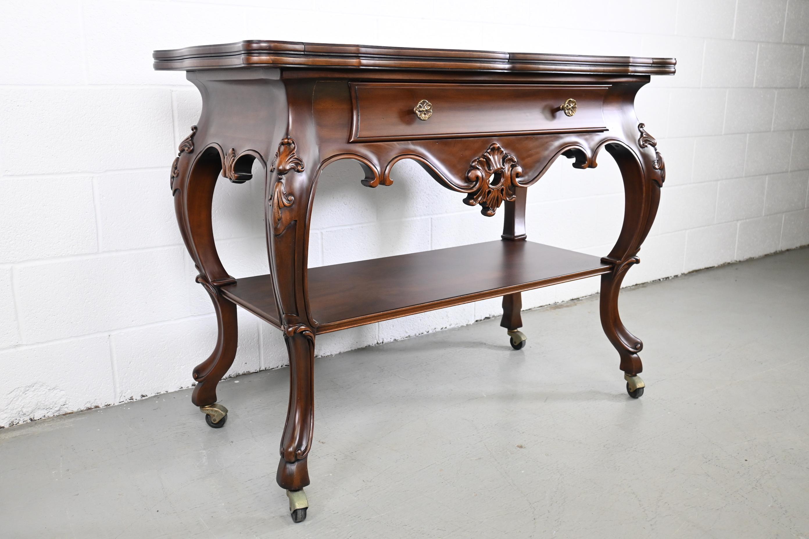 Karges Furniture Louis XV French Provincial Flip Top Walnut Server For