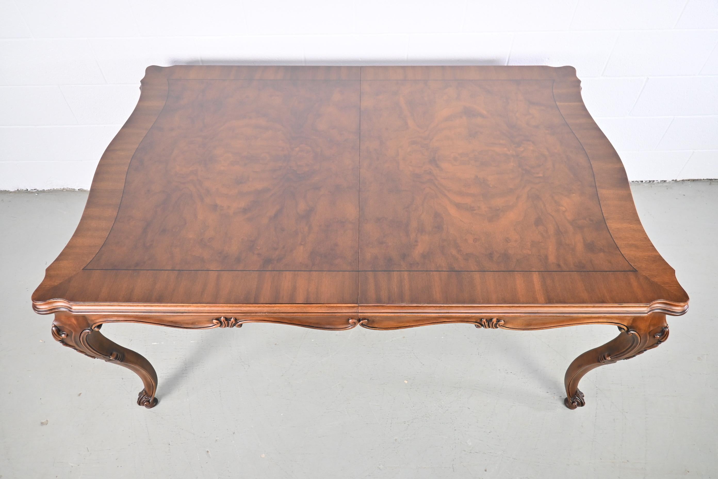 Walnut Karges Furniture Louis XV French Provincial Style Extension Dining Table