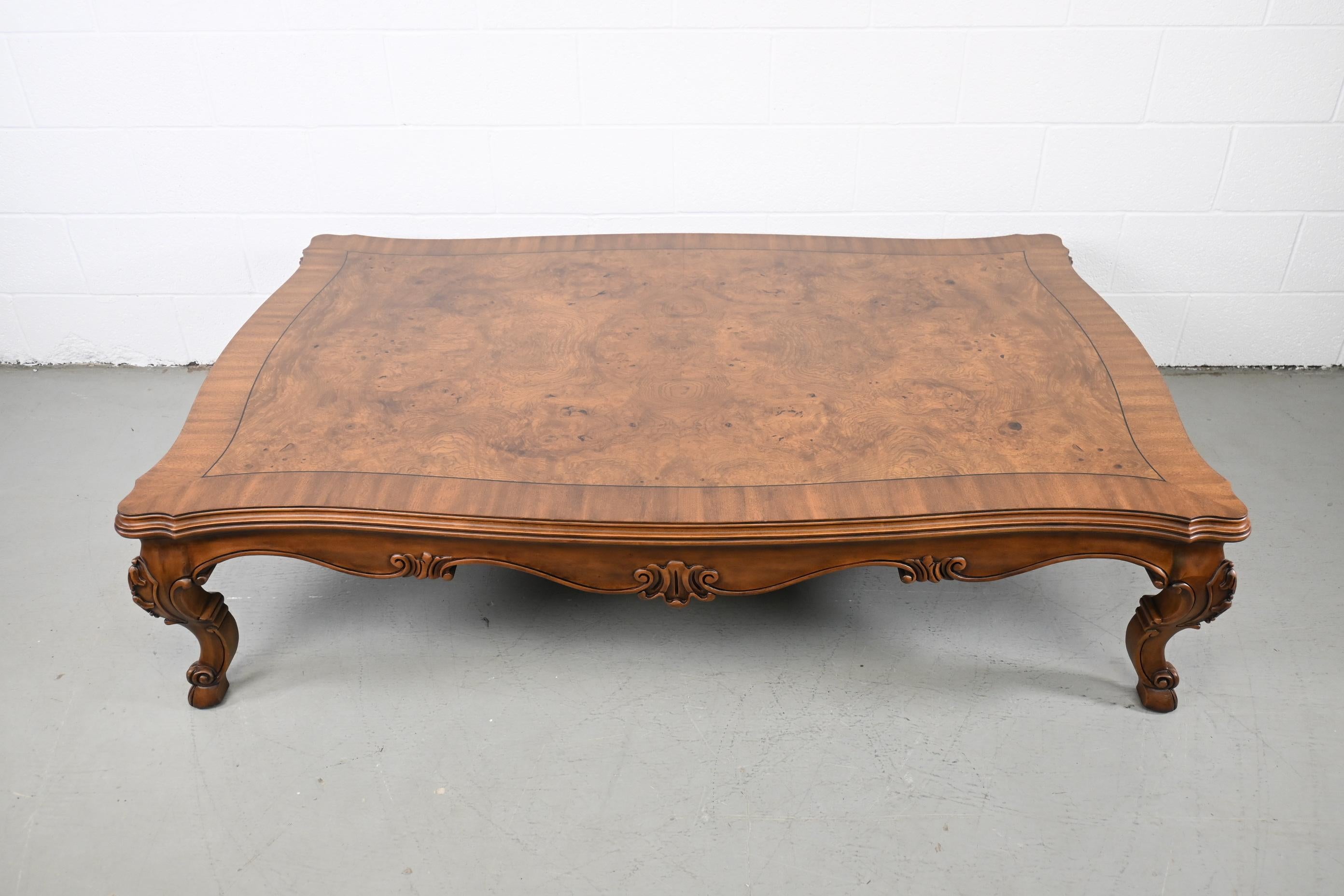 Karges Furniture Louis XV Style Walnut Coffee or Cocktail Table In Excellent Condition In Morgan, UT