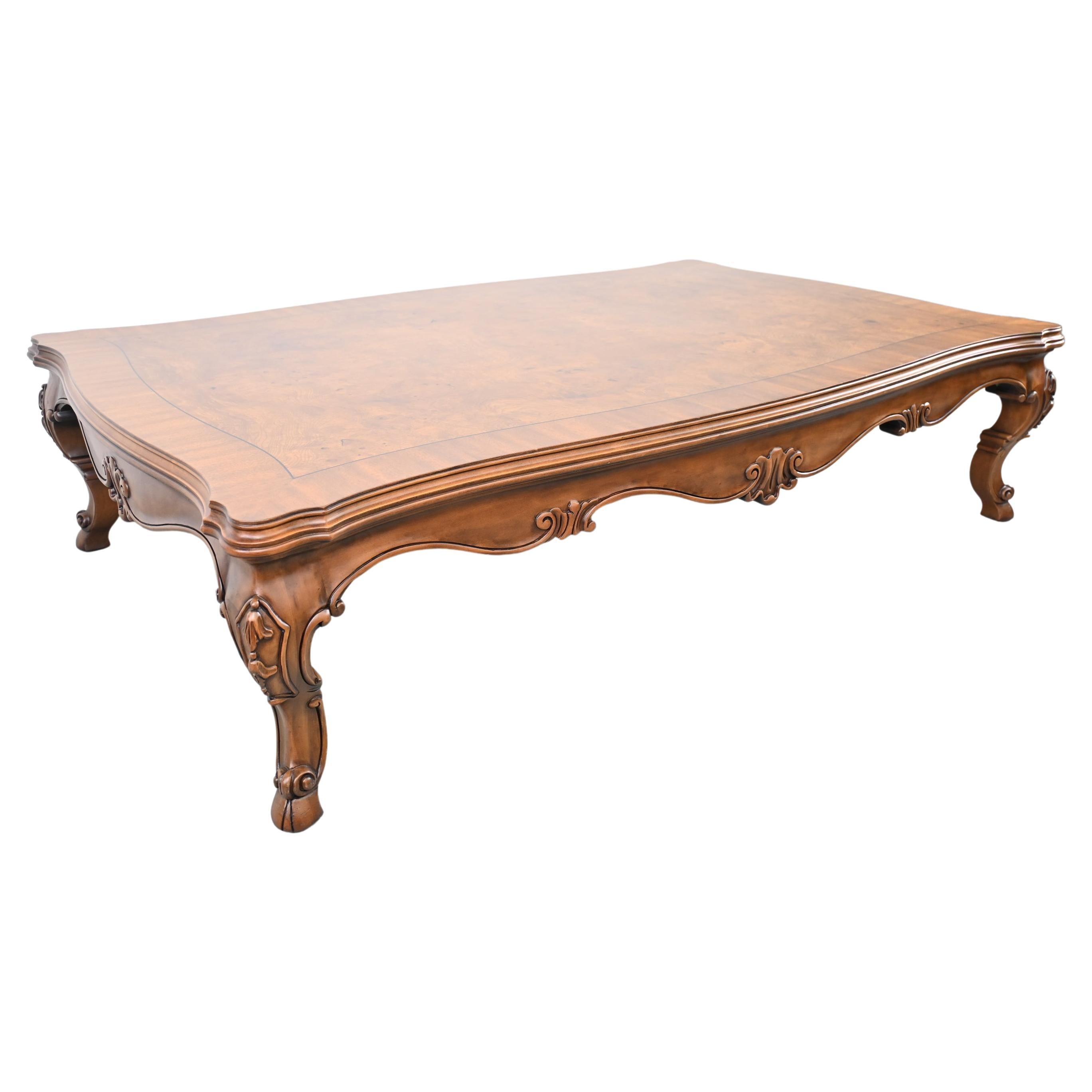 Karges Furniture Louis XV Style Walnut Coffee or Cocktail Table